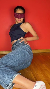 First Jeans Wetting Tease by Cute Asian Girl - Luna Wets the Floor