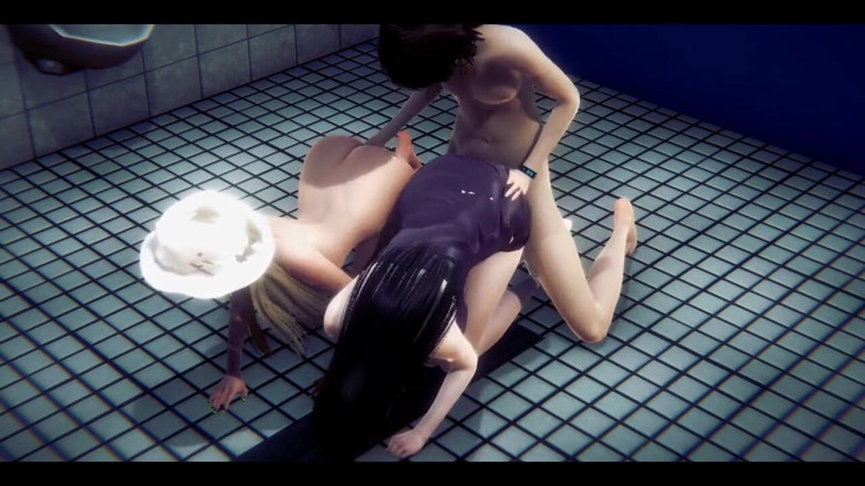 HentaiTubes: Hentai sansürsüz - sarışın kız tuvalette seks - Japon Asyalı manga anime...