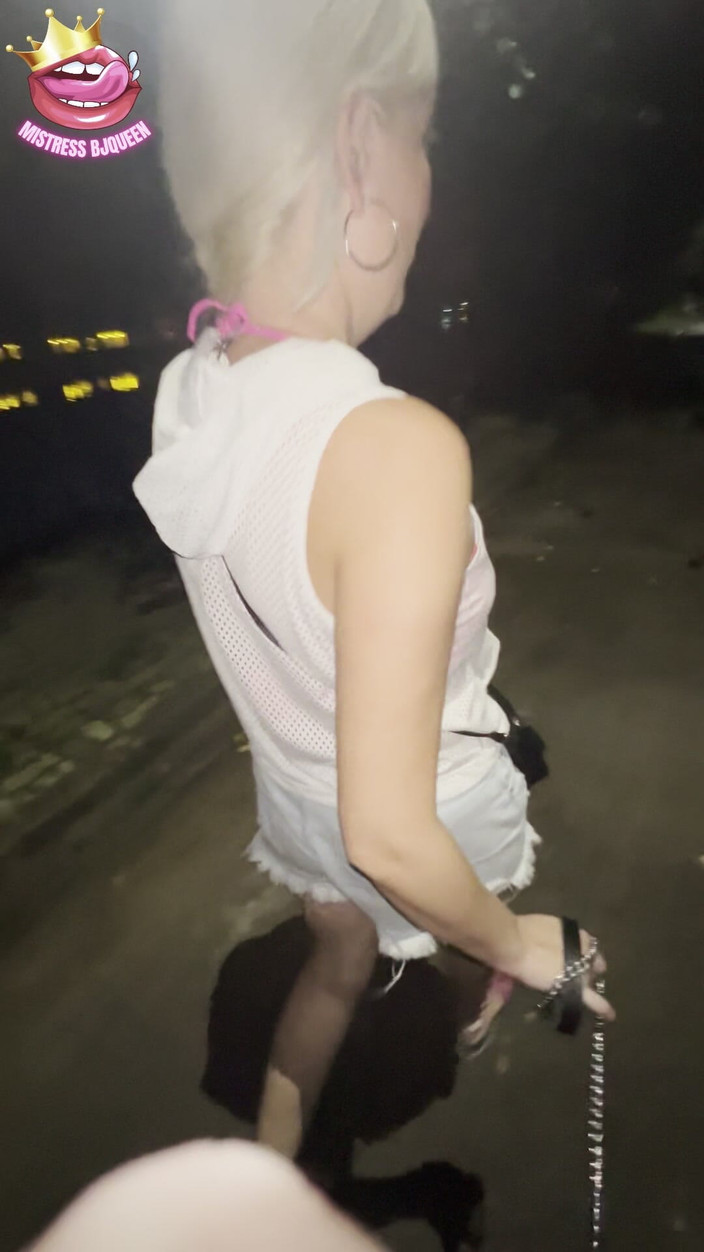 BJQueen and Rod: Humiliating Chastity Walk on a Leash Attached to His Locked...