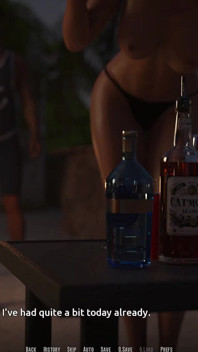 Dominos Beach 25 - striptease de Christie's para John delante de Nikki y Scarlett mientras él presiona sus tetas