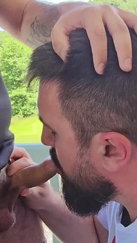Outdoor Bear Fucking Bareback in Public