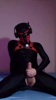 Needy Pet Jerks His Cock on His Knees