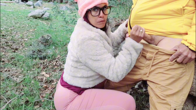 Lady: Big-breasted, Big-assed MILF Sucking a Perverted Old Man's Cock and...