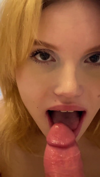 Real Home Video POV - Skinny Teen and Her Tasty Blowjob