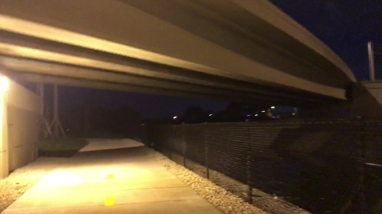Big Dick: Streaking naked under the bridge at night - Big dick outside