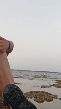 Enjoying My Morning Pee Outside on the Beach