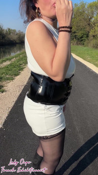 I Lose My Thong During an Outdoor Walk in a Latex Micro Dress