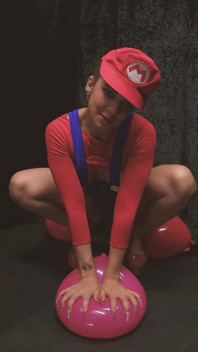 B2p Mario Bros 코스프레 빨간 풍선 팝 하이힐