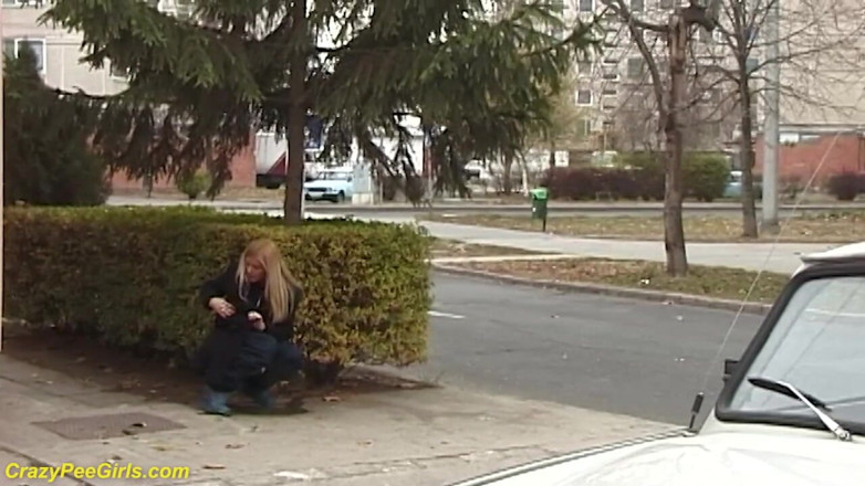 Crazy pee girls: Güzellik çalıların arkasında sokakta işiyor