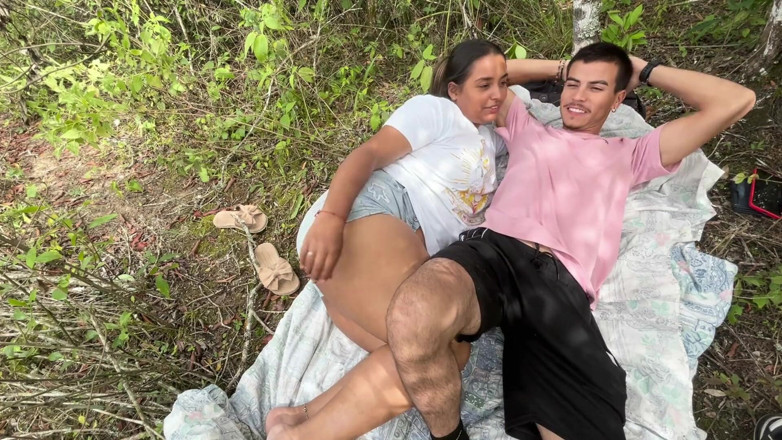 Miaandaxel: Big Tits Hiker Gets Pussy Creampie on Mushroom Mountain - Porn...