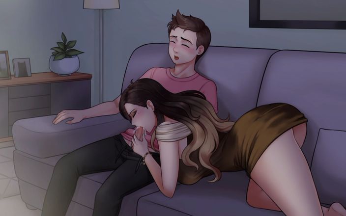 EroticGamesNC: Домашние хлопоты No 17: моя мачеха-милфа отсосала у меня во время фильма и заставила меня кончить действительно хорошо
