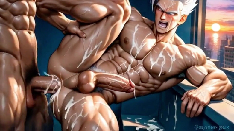 Real narrated fantasy Hentai: Gay Dragon Ball Parody. Cumshot in the Ass and Turning...