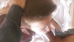 Sexy O2: Futută în rochia mea maro din satin, tanga neagră și aurie