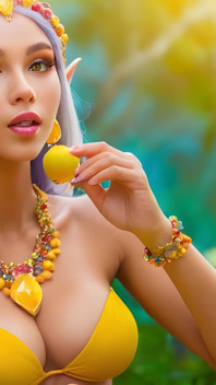 Beautiful Big Breasted Nude Elf Girl with Ackee
