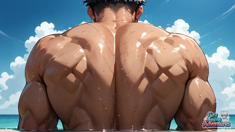 Gay Anime Adventures: Пот мышцы, глорихолы и камшоты под красно-горячим Sunset Sky - супер-горячее гей-порно! Хардкорная и красная горячая!