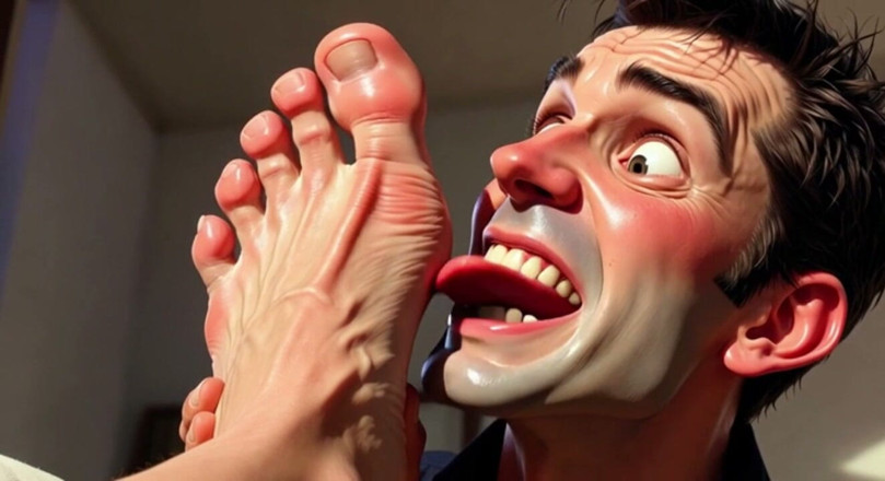 YOUR BEST FANTASY: Submissive Foot Slave Licking Big Feet