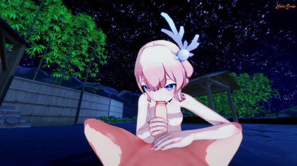 Hentai Smash: Mimi gives a POV blowjob before getting a facial and...