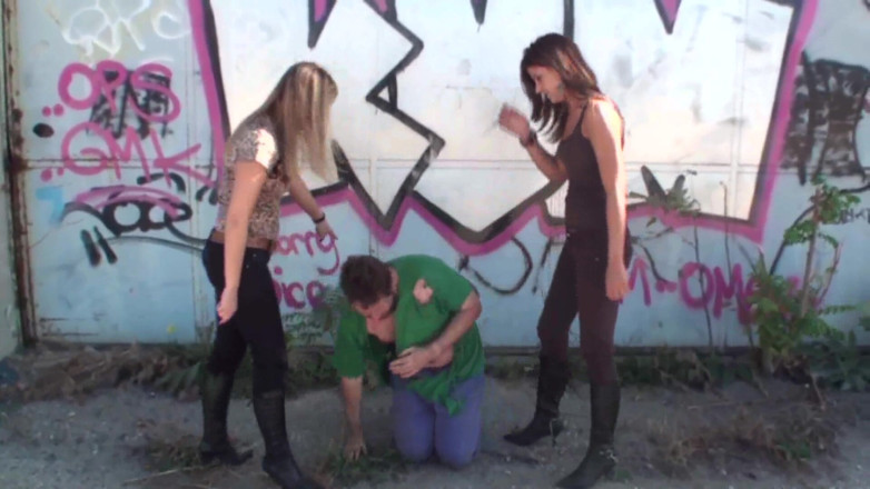 Femdom Austria: Kicking the Poor Tramp