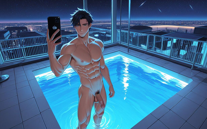 LustMen: Shredded Gym Guy Nude Erect Dick Mirror Selfie in Infinity...