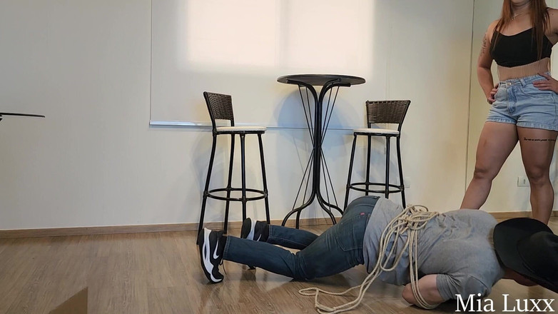 Mia luxx: Ballbusting and Cum Lick - Cowgirl Mia Luxx Kicks Balls Until...