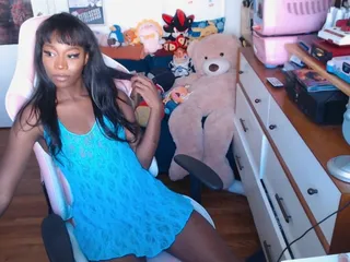 Full Cam Show Vanniall 2 Hours Stroking Cums in Her Own Mouth - Big Black Trans Girl Cock