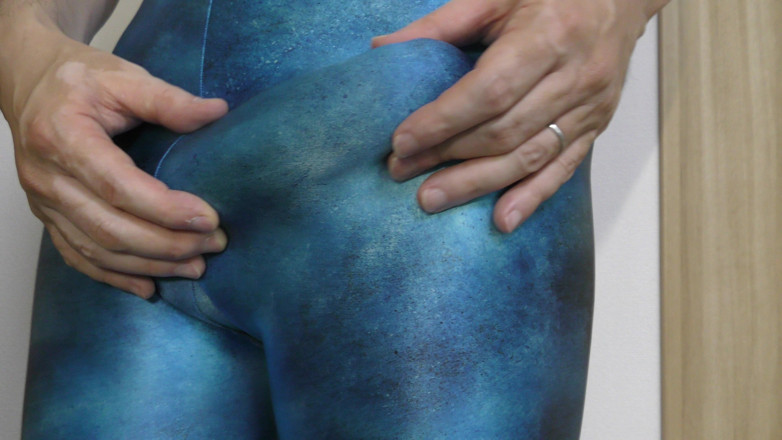 LovePantyBoy: Blue Leggings melancap