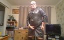 Leather guy: Wanking in a Leather Dress