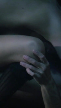 Busty babe fucked on the stairs by her friend's boyfriend.