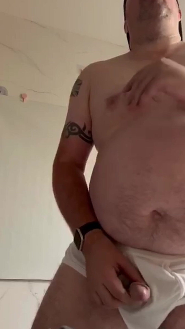 uktattooedchub74: V Tighty Whities I Wank a Cum