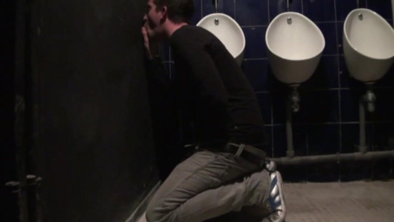 Crunch Boy: Fucked in Glory Hole Pubic Bathroom