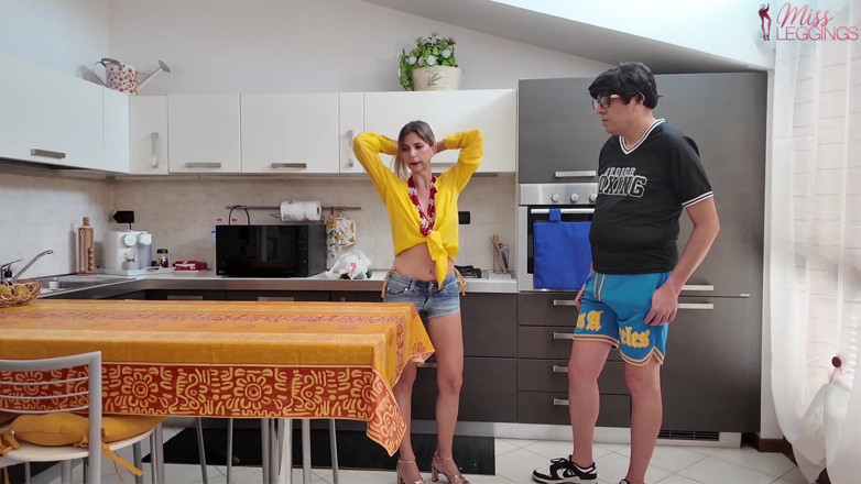 MissLeggings: Excited Stepmom Disappointed by Cucumber Size Satisfies Herself with Stepson's...