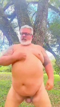 Naked Dancing Bear in the Wilderness Showing His Hole