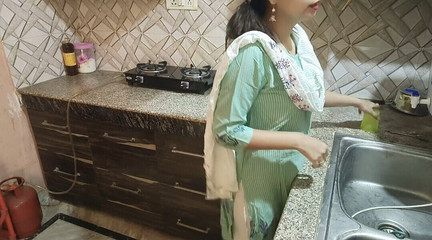 Thumbnail of Desi Sexy Stepmom Gets Angry on Him After Proposing in Kitchen Pissing
