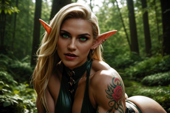 Dark fantasy porn: 性感精灵大战性感的狂人 - 三人行戏剧