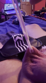 Kinky Puppy CBT Preparing for Self Scrotum Piercing.