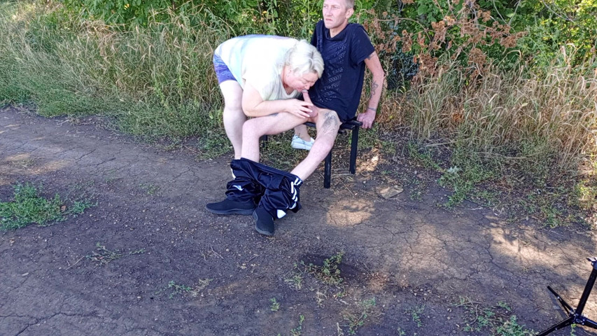 Stepmom Sucks My Dick in a Park on a Bench Until I Cum (Sweet July)