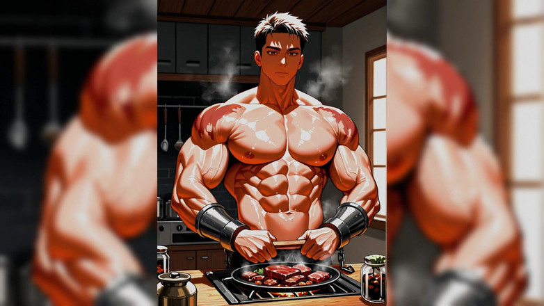 Erotic Man: Ai Мускулистые качок готовят