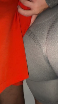 Fantasy: a Big-assed Girl Touches His Penis.