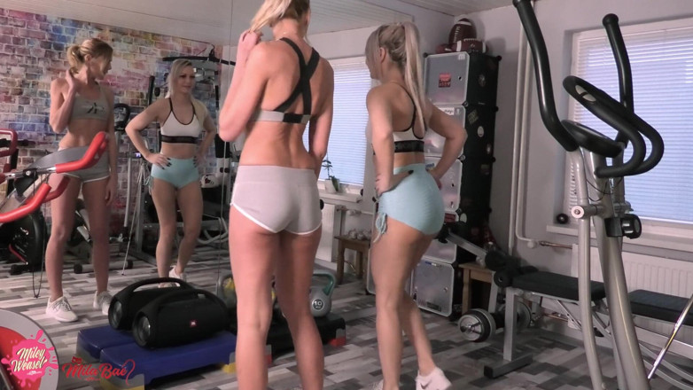 Miley Weasel: Kinky Blondes Licking. This Is Fitness!