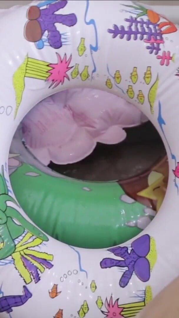 Bathroom with inflatables (Inflatable Lovers)