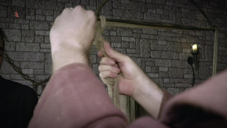 Inquisition and prison world: Tormented Whore - Judith Is Fixed on the Interrogation Chair with...
