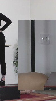 Mistress Cleo in Puma Socks Trample His Slave to Orgasm Pp