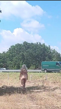 The Slave Girl Is Punished with Buckets of Pussy and Tits to Show off to the Drivers.