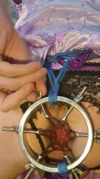 Using Anal Dilator in a Sexy Lilac Chinese Dress Extreme Anal
