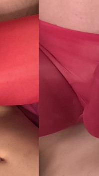 Riding a Bid Dick & Squirting Through Nylon Suit Underwear Cum in Lingerie