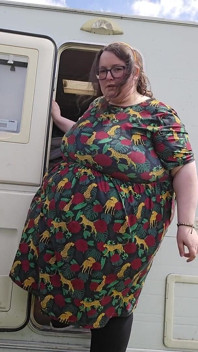 SSBBW biedronki kontra drzwi przyczepy kempingowej