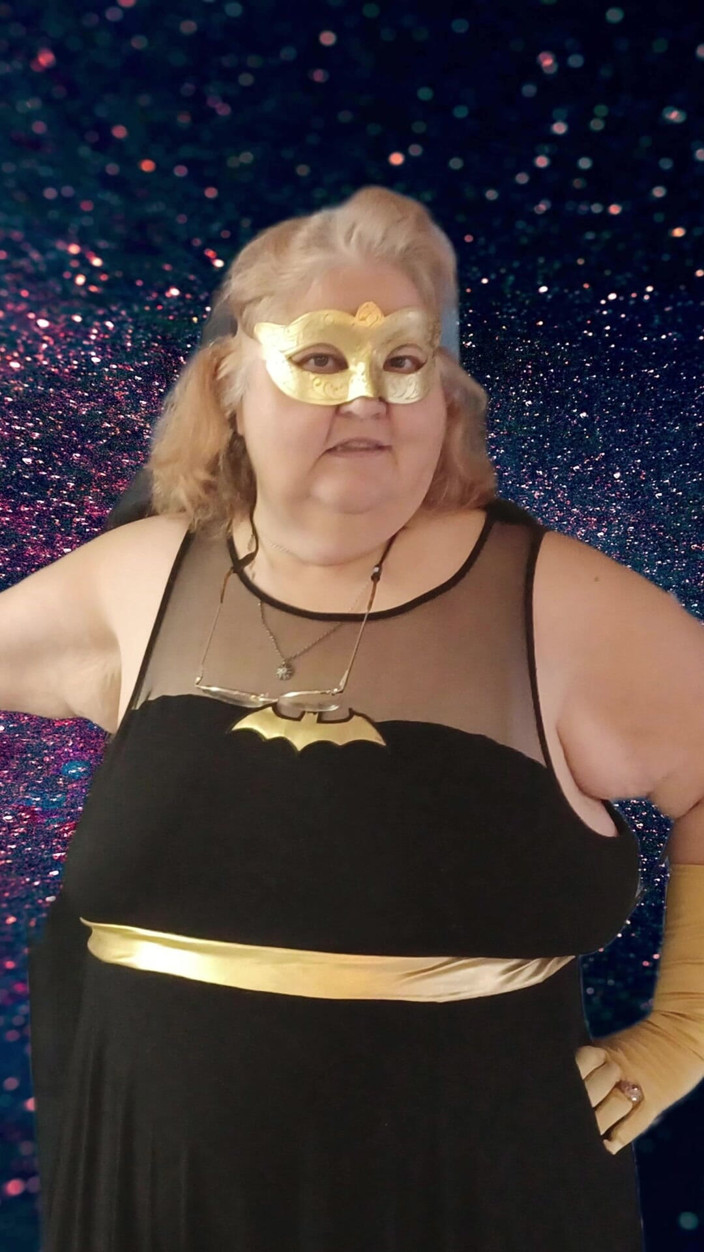BBW nurse Vicki adventures with friends: My BF and I All Dresses up as Bat Man...