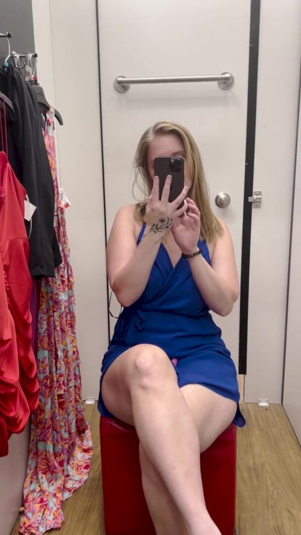 Nerdy Nympho: Risky Vibrator Play in Changing Room