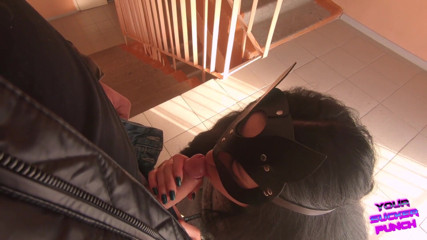 YSP Studio: Risky blowjob on stairs of the mall