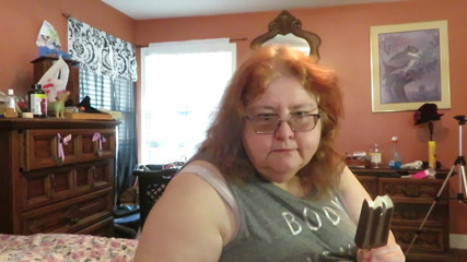 BBW nurse Vicki adventures with friends: BBW nurse Vicki enjoys eatting a chocolate vanilla ice cream...